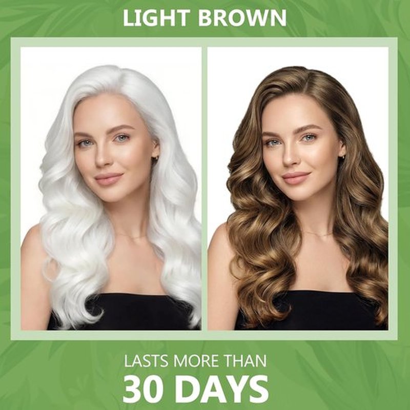 HIS&HERCHOICE Light Brown Hair Dye Shampoo - 3-in-1 Gray Coverage, Ammonia & Paraben Free, Herbal Formula