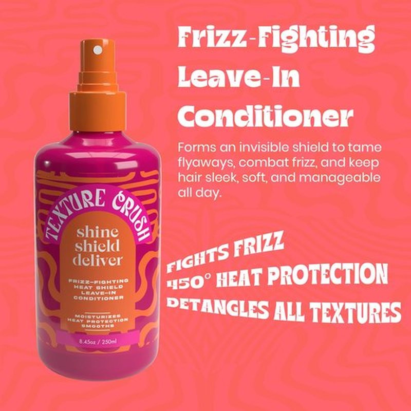 Texture Crush Frizz-Fighting Leave-In Conditioner, Moisturizing, Heat Protecting, Humidity-Resistant formula with Guava Oil, Hair Repair Formula for Detangling, Smoothing and Frizz Control