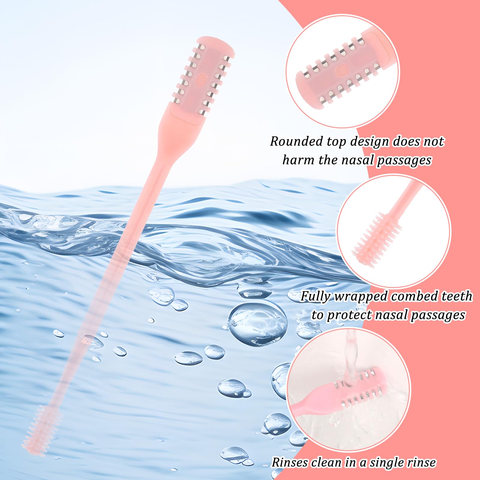 Elegaperma 15 Pcs Manual Nasal Hair Cutter for Women,2 in 1 Nose Hair Razor,Portable 360° Rotating Manual Nose Hairs Trimmer for Women,Double Sided Nasal Hairs Cutters for Men with Cleaning Brush