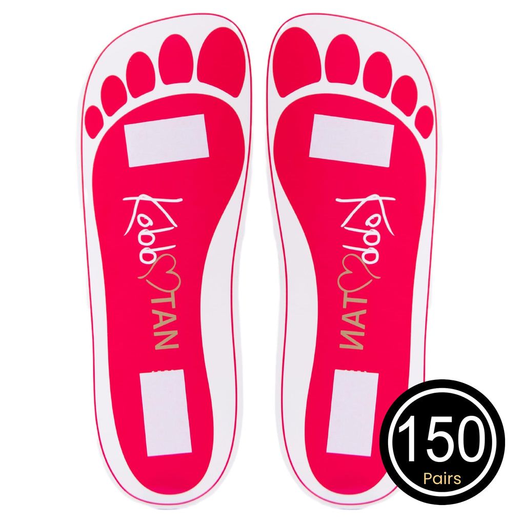 150 Pairs(300feets)Spray Tan Feet Pads Disposable & Economic Pink Feet pads for Spray tanning,Use in Tanning booth,Sunless Tanning at Home or Beauty Salon-Non Slip-Comfortable-Hygienic-Ultra Bronzing