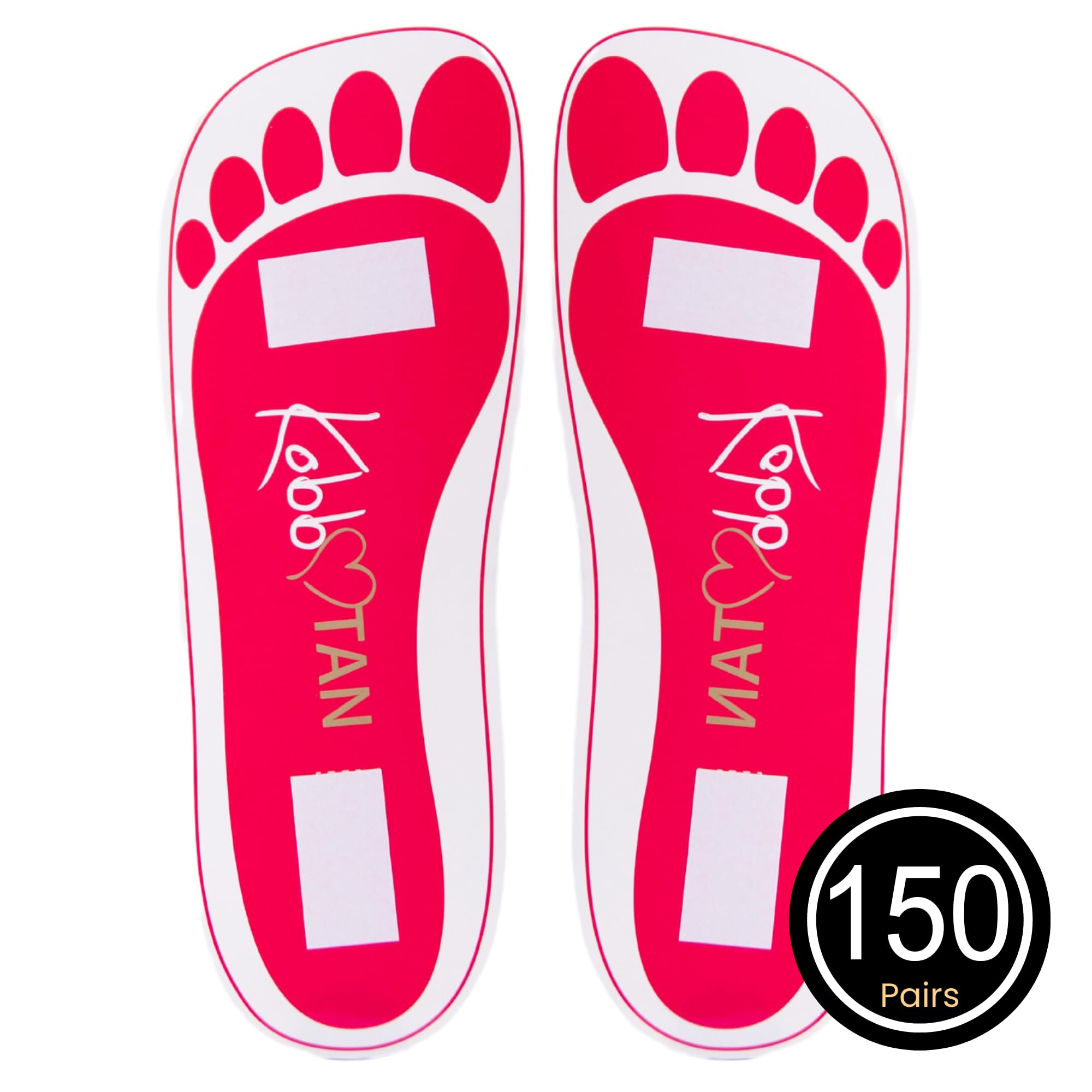 150 Pairs(300feets)Spray Tan Feet Pads Disposable & Economic Pink Feet pads for Spray tanning,Use in Tanning booth,Sunless Tanning at Home or Beauty Salon-Non Slip-Comfortable-Hygienic-Ultra Bronzing