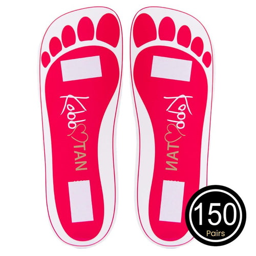 150 Pairs(300feets)Spray Tan Feet Pads Disposable & Economic Pink Feet pads for Spray tanning,Use in Tanning booth,Sunless Tanning at Home or Beauty Salon-Non Slip-Comfortable-Hygienic-Ultra Bronzing