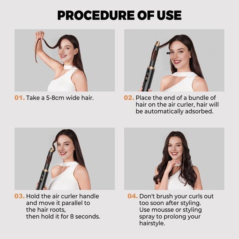 5 in 1 Hair Dryer Brush,Upgrade Air Styler Wrap with LCD Display,Blow Dryer Brush Air Curler Heating Up to 110°C,Negative Ion Blowout Brush Set As A Gift for Straight/Curl/Drying/Smoothing
