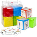 BOHEMIABY Pocket Foam Dice for Kids Playing Game for Classroom Teaching, Education Soft Story Cubes Story Dice Toys for School Learning Activities(Set of 4)