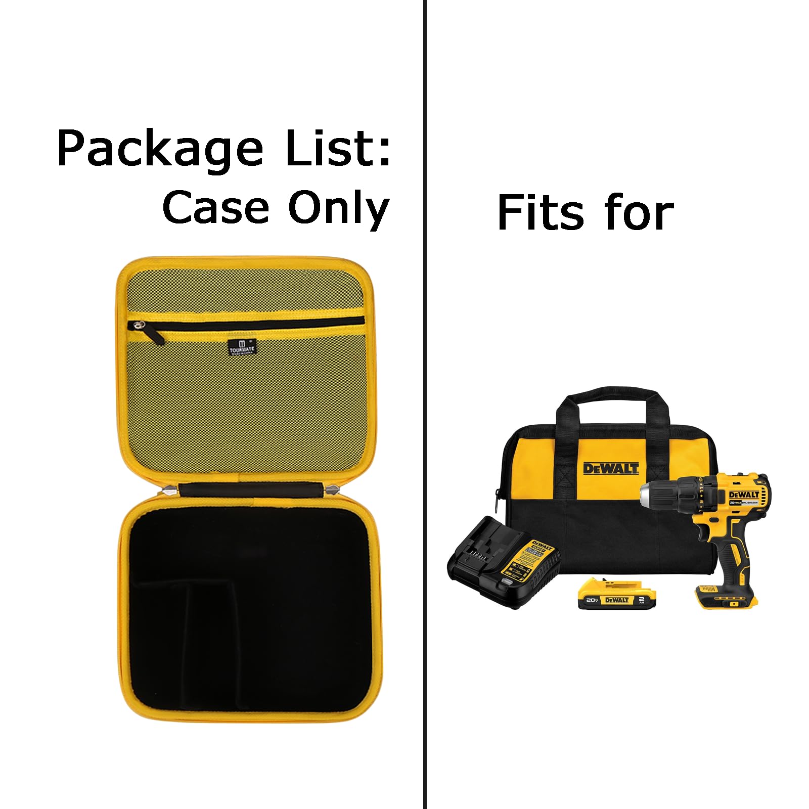 Tourmate Hard Storage Case for DEWALT 20V MAX Cordless Drill Driver,Travel Case for Cordless and Two Batteries(Case Only)