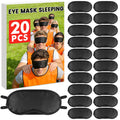 UGODAR 20 PCS Sleep Eye Masks Blindfolds - Light-Tight with Nose Pad & Adjustable Strap, Bulk Comfortable Breathable Party Supplies for Team Building Travel, Black Eye Cover for Women Men