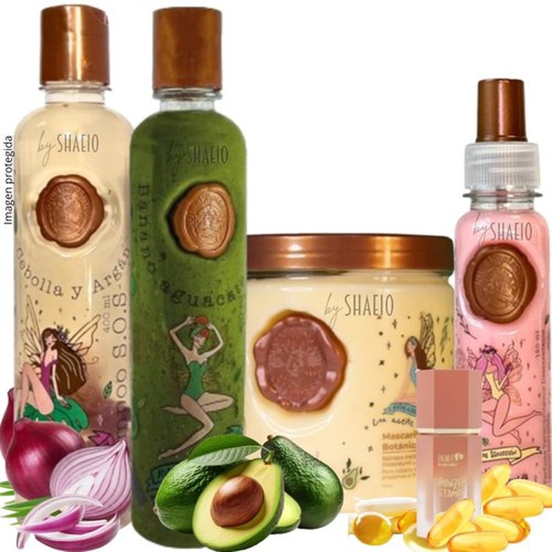 RITUAL BOTANICO Kit 4 Crecimiento Acelerado y Ultra Reparador S.O.S: Shampoo de Cebolla, Mascarilla para el Cabello, Acondicionador Intensivo PLEX, Termoprotector para Cabello (Incluye Obsequio)