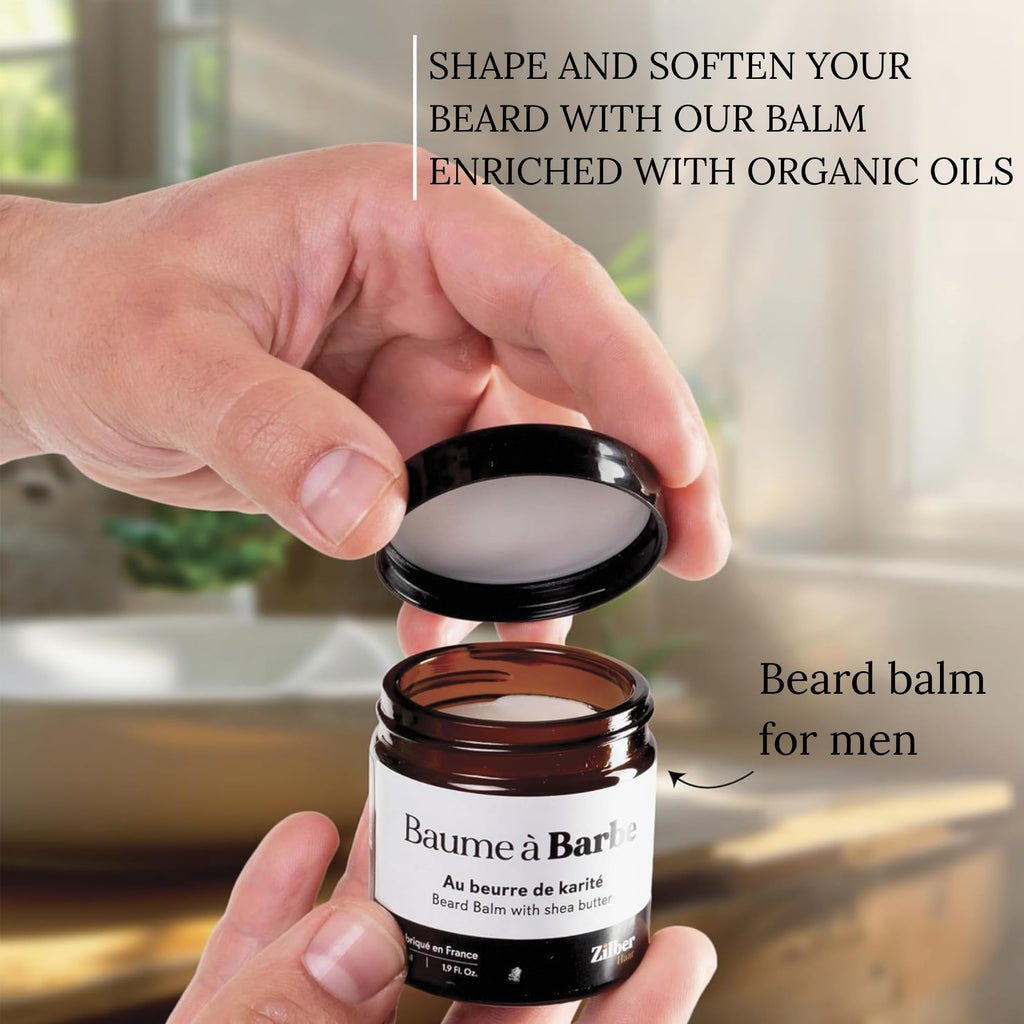 Beard Brush by ZilberHaar - Stiff Boar Bristles for Men's Grooming - Straightens and Promotes Growth - Works with Beard Oil and Balm - For Beard Kits