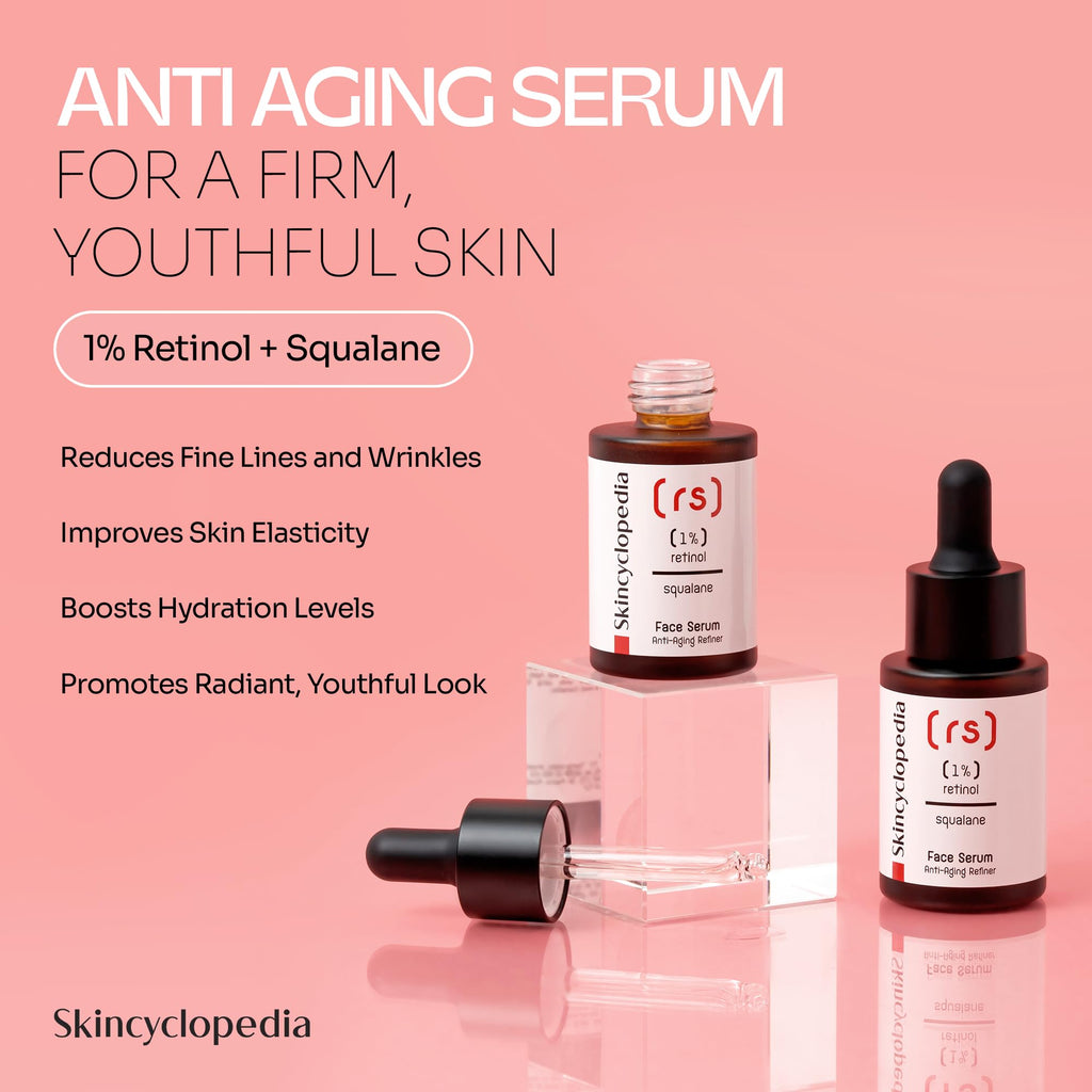 Skincyclopedia Retinol Face Serum, Brightens Skin Tone, Wrinkle & Fine Lines Refinement, Blemish Correction, Luminous Appearance & Smooths Skin