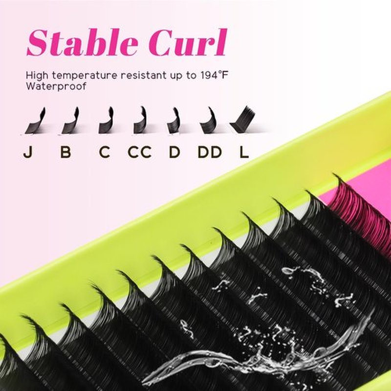 TDANCE Cashmere Lash Extensions Super Matte Black Volume Lash Extension C CC D DD B J L Curl 0.03-0.2mm Thickness Classic Lash Extensions Eyelash Extensions Professional Salon Use(0.1-DD,8-15mm)
