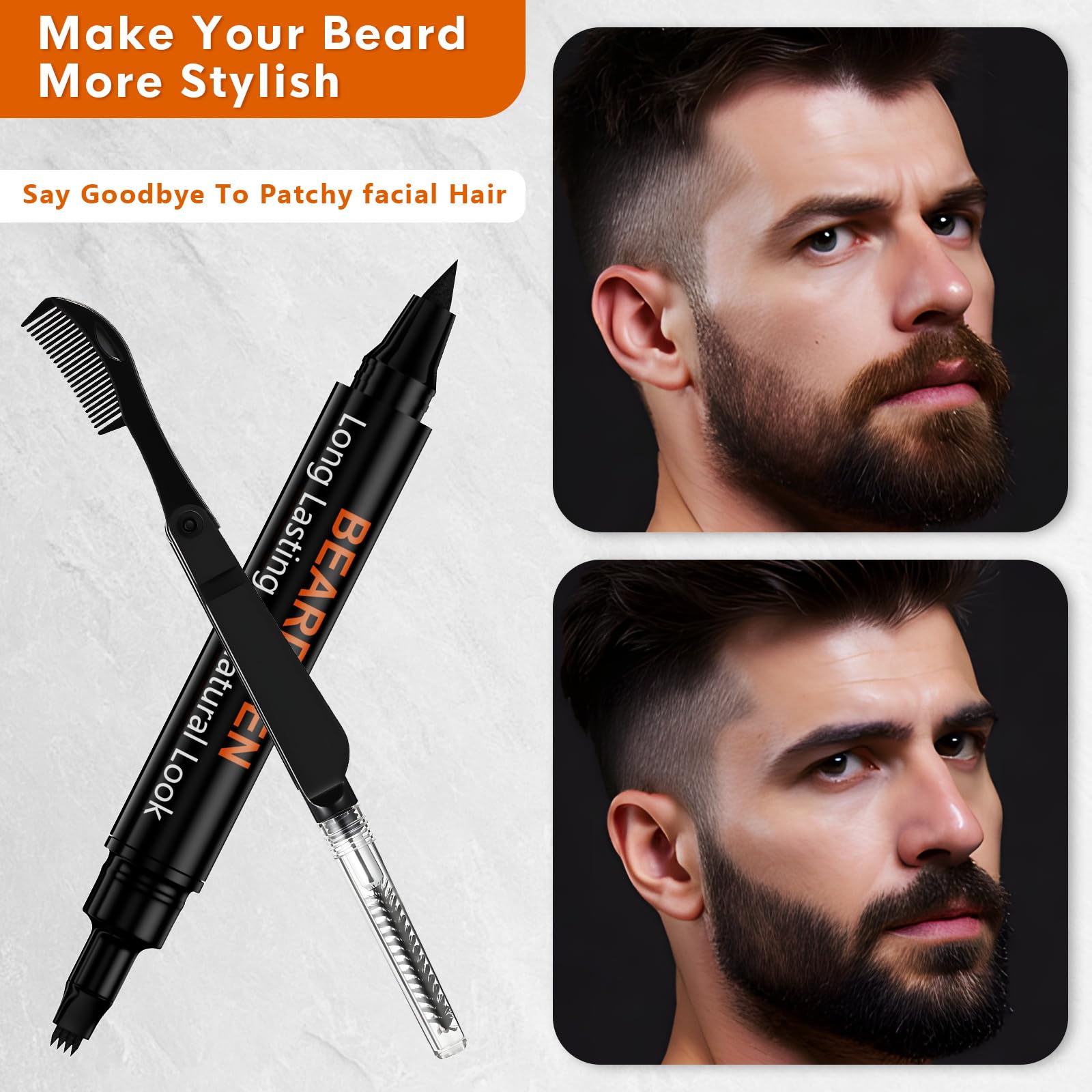 3-Pack Beard Pen Filler for Men, Waterproof & Sweat Proof