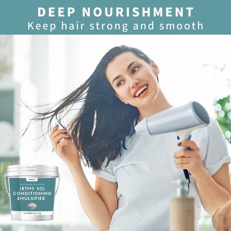 2.2lb BTMS 50 Conditioning Emulsifier for Making Leave-in Conditioner, Premium BTMS 50 Conditioning Emulsifier Granules, Higher Activity than BTMS 25, Suitable for Making Lotions, Shampoos and More