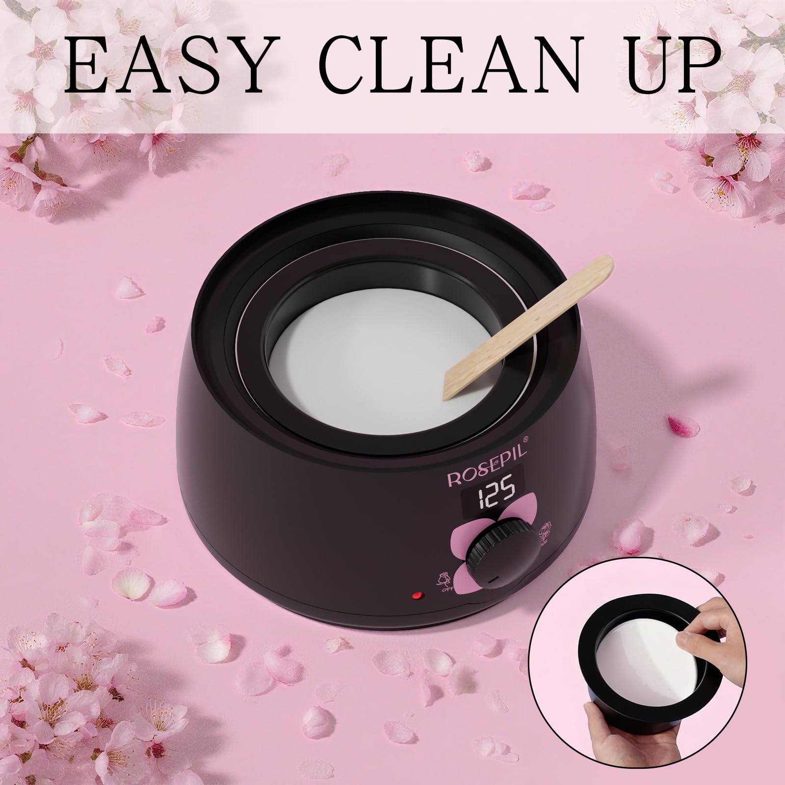Rosepil Waxing kit for Women - Wax Warmer with Smart Temp Control, 6 Packs (3 Colors) Wax Beads for Targeted Hair Removal - Ideal for Body, Bikini, face, Home Salon Use