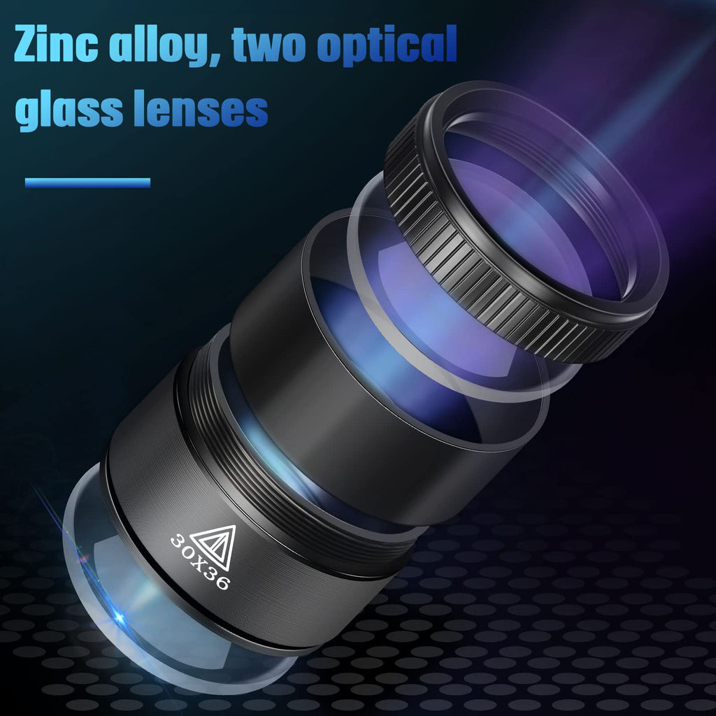 5 Pcs Jewelers Loupe Portable Monocular Magnifying Glass with 5X 10x 15x 20x 30 x 36 mm Lens Watch Eye Loops Magnifier Jewelry Experimental Repair Tool for Textile Optical Circuit Coins