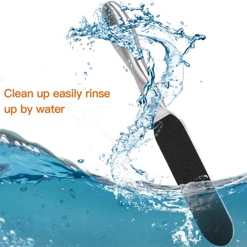 Biutee Foot File for Dead Skin Pedicure Foot Files Callus Remover Professional Sandpaper Pedicure Tools Reusable Stainless Steel Double Sided Foot Rasp Foot Scrubber Pedicure with 12 Replaceable Pads