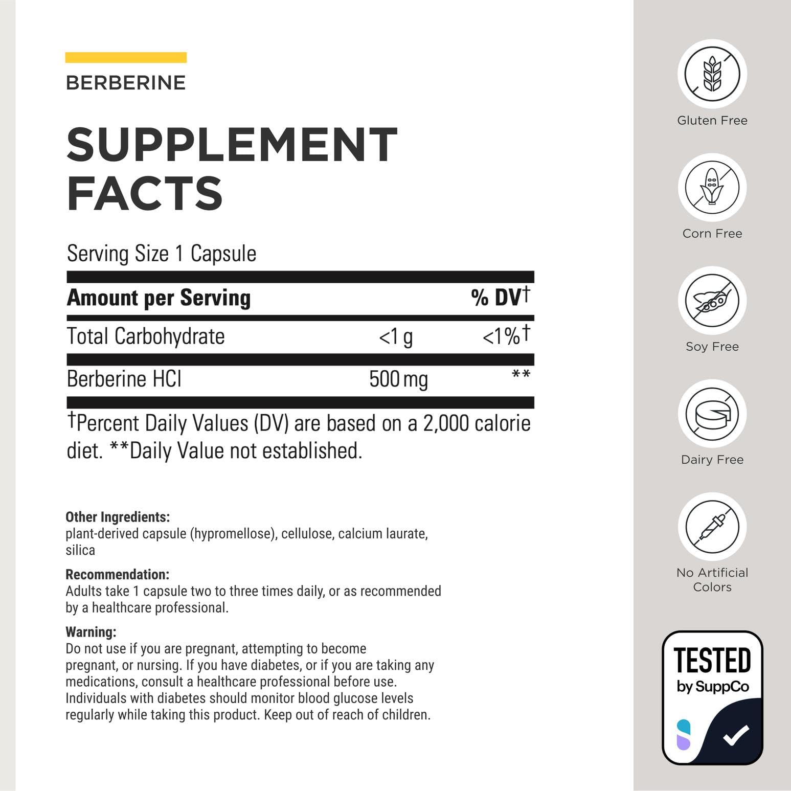 Integrative Therapeutics Berberine 1500mg - Supports Metabolic Health & Cellular Energy Metabolism - Third-Party Tested - Practitioner-Trusted Quality - Dairy-Free & Gluten-Free - 60 Capsules