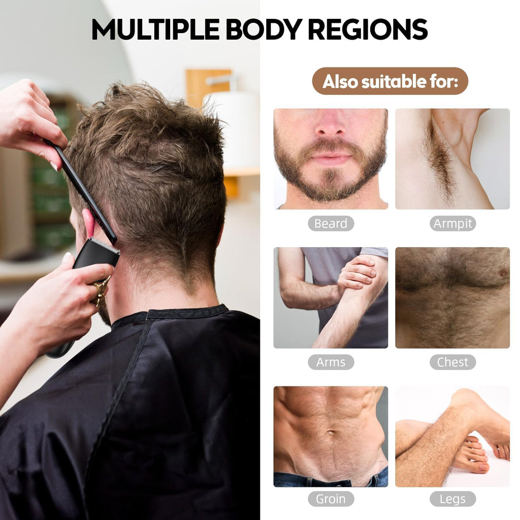 FlyCoco Body Hair Trimmer for Men and Women, Electric Groin and Body Hair Shaver - No Nick, No Cut, No Razor, No Burn Pubice Electric Shaver, Waterproof Full Body Groomer with Standing Recharge Dock