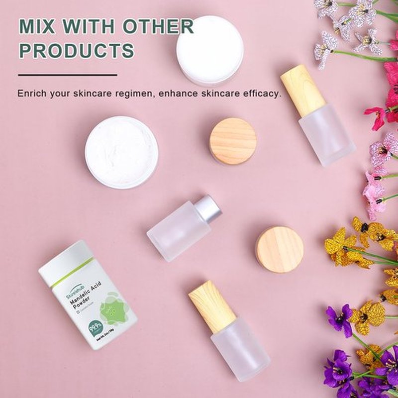 Sturelehub Mandelic Acid Powder, 2OZ / 58g 99.9% Purity, Natural, Cosmetic Grade, DIY Mandelic Acid Serum, Mandelic Acid Peel/Mask, Make Your Own Mandelic Acid Cream, Moisturizer