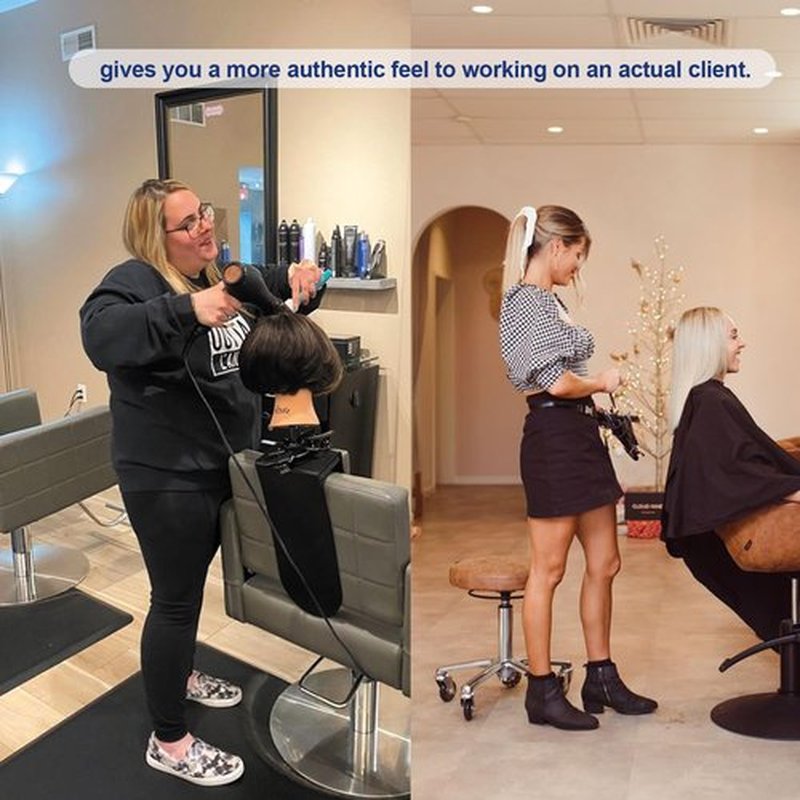 kelukeya Mannequin Head Clamp Stand for Chairs, Adjustable Wig Head Stand Holder for Cosmetology Hairdressing Seat Back Clamp (Large)