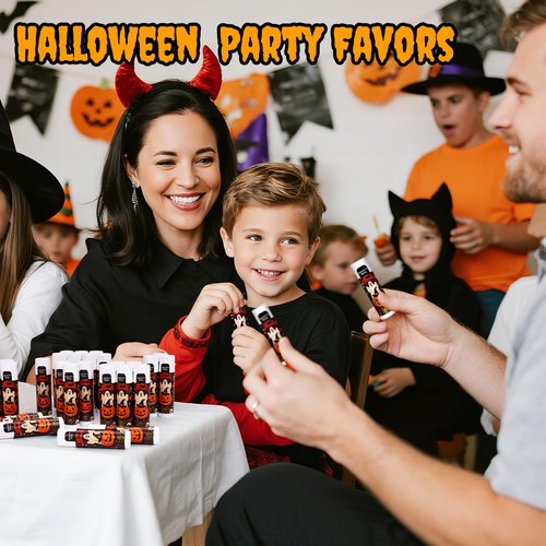 DMSKY Halloween Lip Balm 60 Pcs, Halloween Party Favors Goody Bag Stuffers Fillers for Trick or Treat