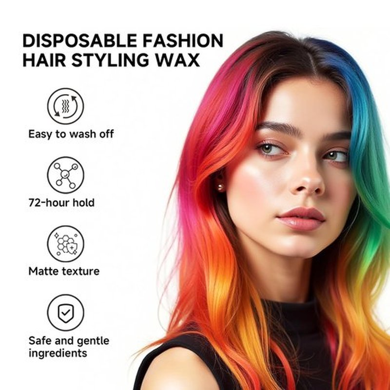 Gowwim Hair Wax Color - Temporary Non-Greasy Hair Dye for Natural Hold | 4.23 Oz Black