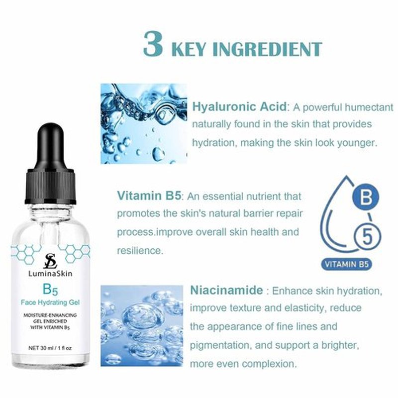 **Hydrating Vitamin B5 Gel - Hyalu B5 Pure Hyaluronic Acid Serum for Face | Anti-Aging Moisturizer 30 ml**