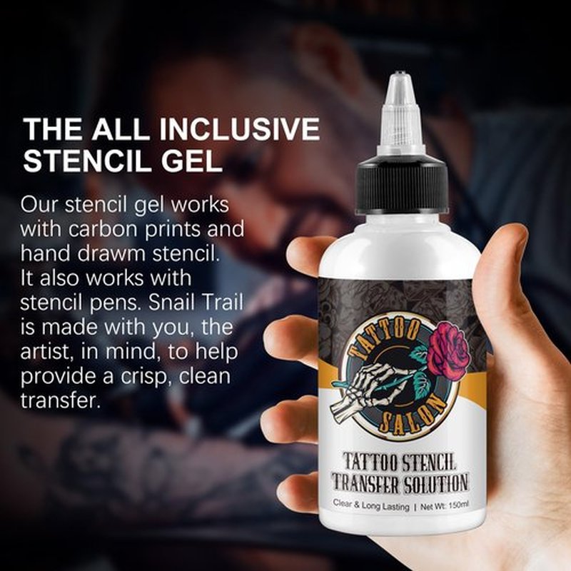 150ml Tattoo Stencil Transfer Gel Solution, Professional Tattoo Stencil Gel, Stencil Magic Cream, Tattoo Application Solution for Transfer Paper Machine Stencils, Clear & Long-Lasting