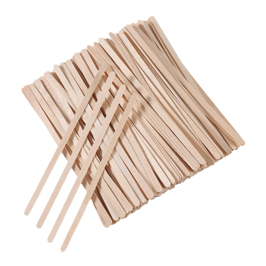 300pcs Wooden Coffee Stirrers,Eyebrow Wax Sticks,5.5inch Birchwood Wood Stir Stick, Wood Waxing Sticks Wax Spatula Applicator