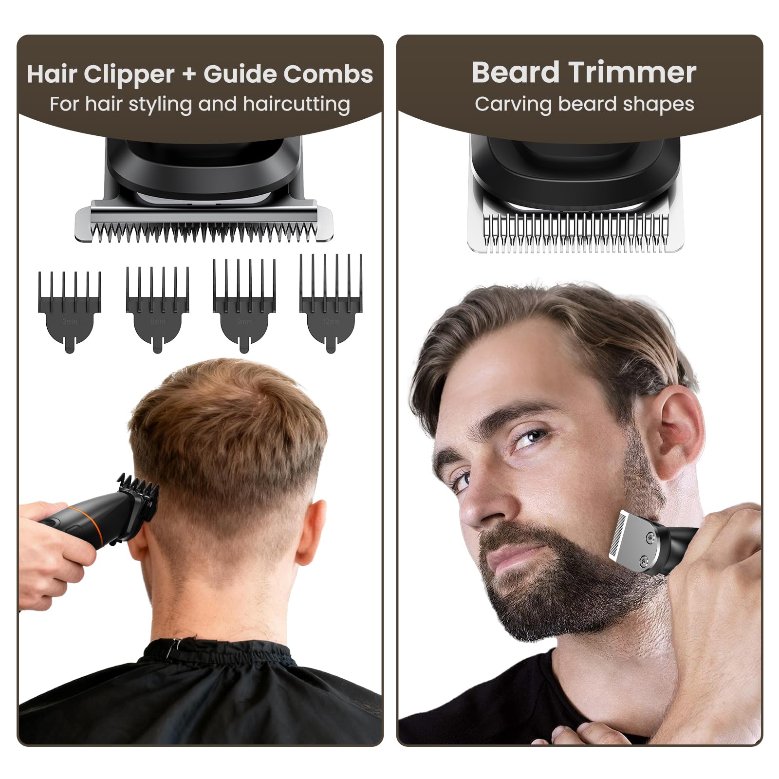 MAXGROOM Manscape All-in-One Body & Pubic Hair Trimmer for Men, No-Nick Groin & Ball Shaver, Waterproof Mens Electric Grooming Kit with LED Display, USB Rechargeable (Black)