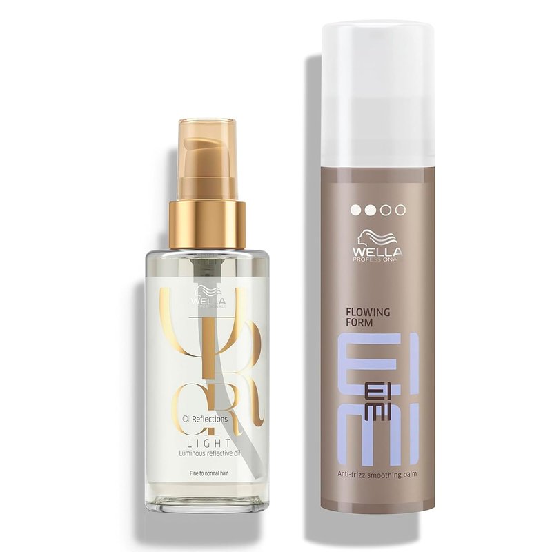 Wella Professionals Hair Care Bundle - Oil Reflections Finishing Oil & EIMI Anti-Frizz Balm for Fine to Normal Hair