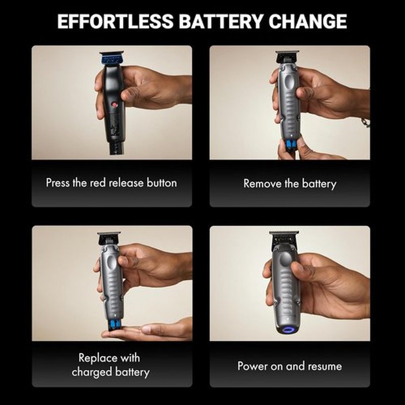 BaBylissPRO FXONE LO-PROFX Cordless Trimmers for Men - Interchangeable Battery & Precision Cutting