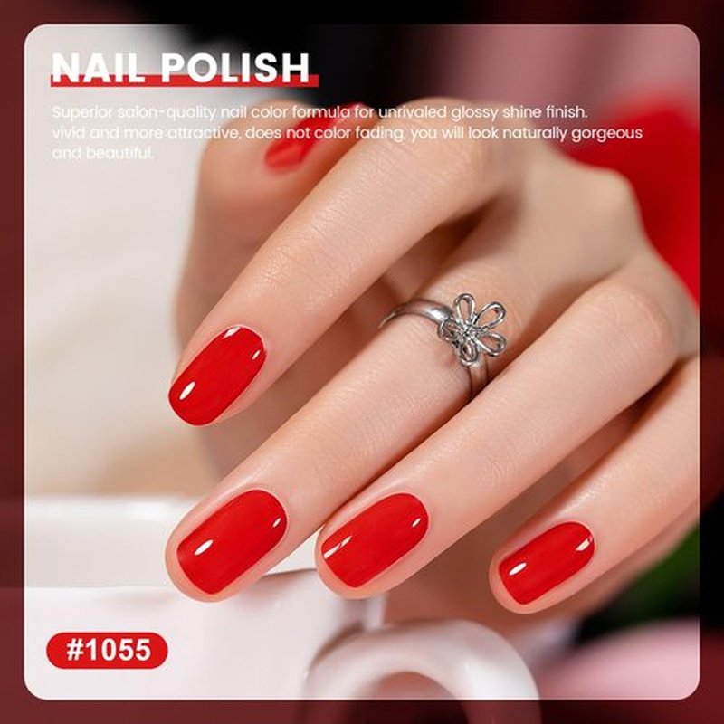 RARJSM Red Gel Nail Polish Set - 2pcs Bright Red Air Dry Lacquer & Opaque Gel for DIY Nail Art | 15ml