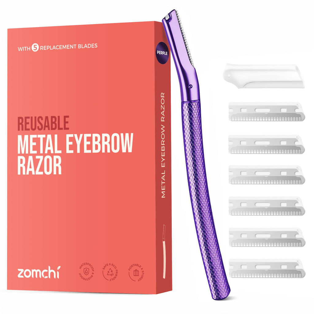 ZOMCHI Eyebrow Razor for Women & Men, Precision Cover, Purple