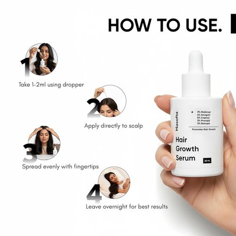 Masofta Hair Growth Serum - Promote Hair Growth & Reduce Hair Fall | 50 ml | For Men & Women