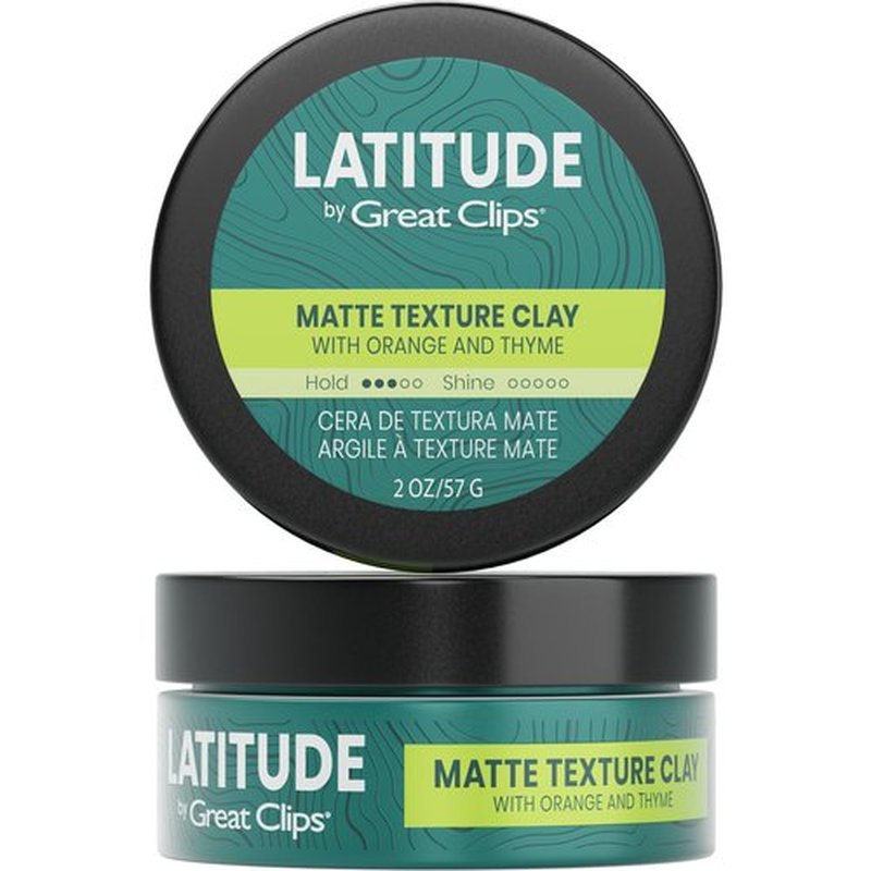 GREAT CLIPS LATITUDE Matte Texture Clay | Hair Gel for Men | Medium Hold + No Shine | 2oz | Packaging May Vary