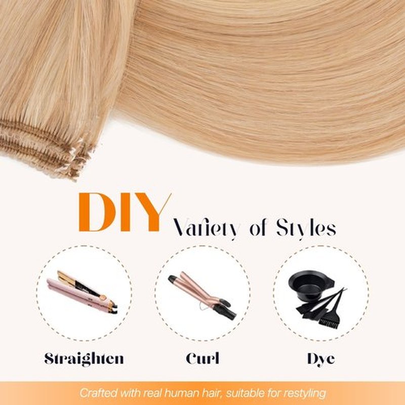 TESSHAIR 6PCS Clip in Hair Extensions Real Human Hair Short Clip in Extensions for Women Short Straight Hairpieces to Add Volume and Highlights 10 Inch Ash Blonde & Bleach Blonde