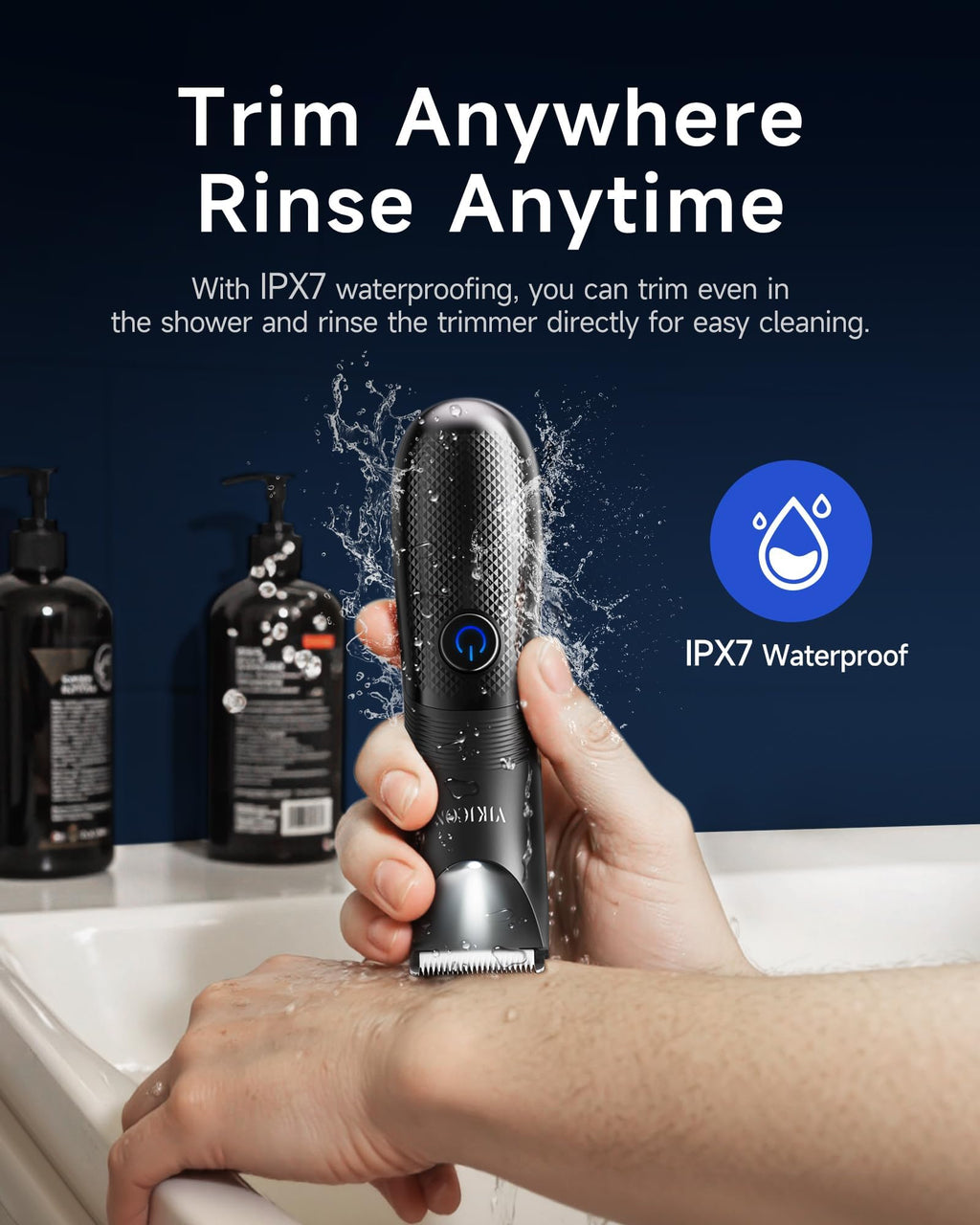 Manscape Trimmer for Men - No Nicks Electric Razor-Shaver for Balls/Pubic/Groin/Legs/Chest Hair Removal w/Light & Ceramic Blade, IPX7 Waterproof Full Body Hair Groomer USB-C Charging, Gifts for Men