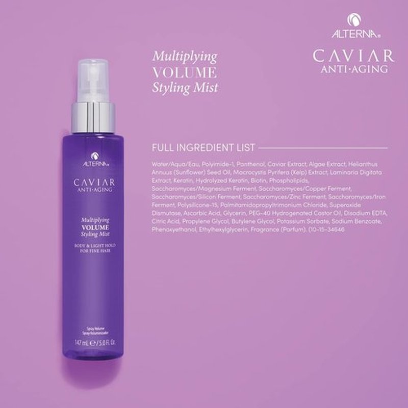 Alterna Caviar Anti-Aging Volume Styling Mist - Light Hold, Sulfate-Free Formula for Fine Hair | 5 Ounce