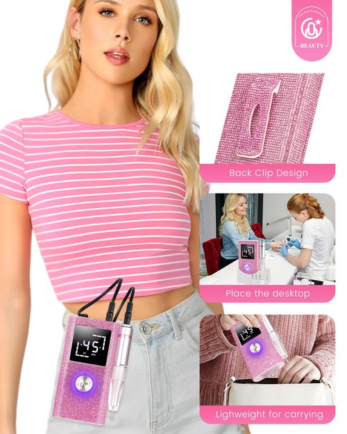 CozyZen Cordless Electric Nail Drill, 45000 RPM Rechargeable Diamond E-File, Portable & Low Noise for Acrylic/Gel Nails, Manicure & Pedicure - Professional & Home Use