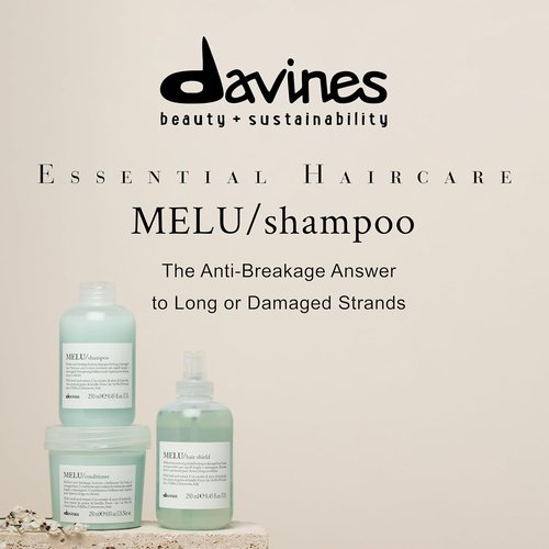 Davines MELU Shampoo - Elasticizing Anti-Breakage Formula for Long, Damaged Hair | 8.45 Fl Oz