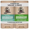 Dr. Squatch Natural Men’s Deodorant - Aluminum-Free Charcoal Formula for 72-Hour Odor Protection | Rainforest Rapids & Cool Fresh Aloe, 2.65oz Stick (2-Pack)