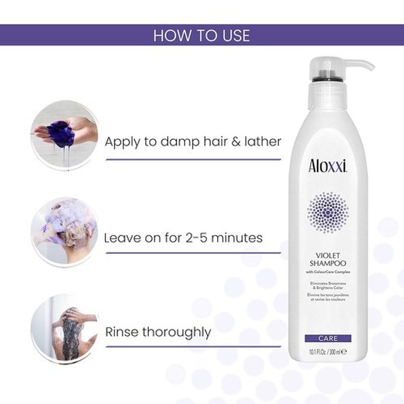ALOXXI Violet Shampoo - Neutralizes Brassiness & Enhances Luminousity for Blonde/Silver Hair | 10.1 Fl Oz