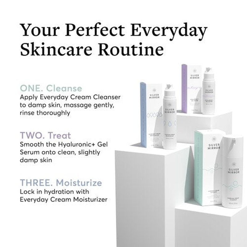 Silver Mirror Facial Cleanser Face Wash with Grapeseed Oil, Gentle Hydrating Cleanser to Remove Makeup Oil and Impurities, Brightening Cream Cleanser, 5 Fl Oz