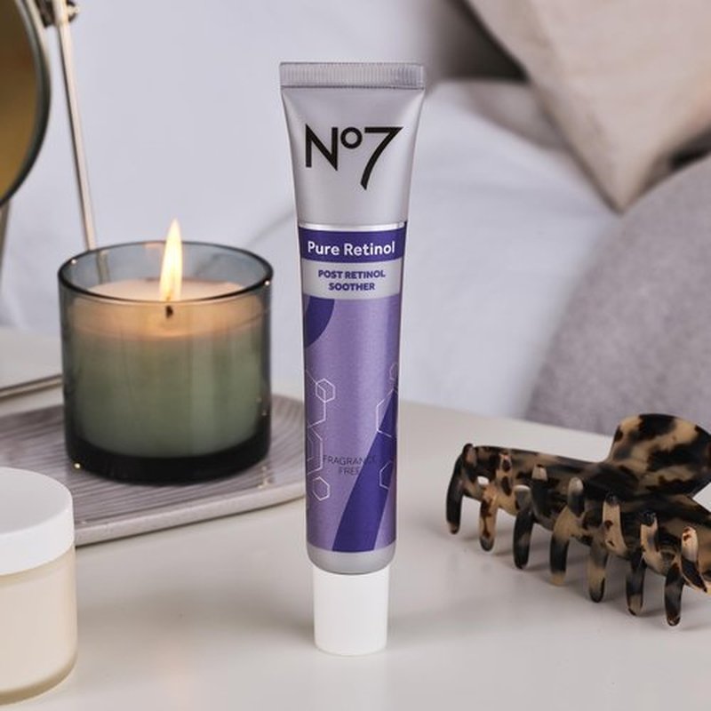 No7 Pure Retinol Post-Treatment Soother – Soothing Face Cream to Support Retinol Tolerance – Ceramides & Bisabolol for Hydration (1.69 fl oz)