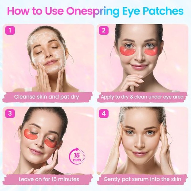 Onespring Under Eye Patches (24 Pairs) - Eye Masks for Wrinkles, Puffy Eyes, Dark Circles, Eye Bags, Easter Basket Stuffers, Gifts for Teenage Girls, Under Eye Mask for Refreshing, Revitalizing