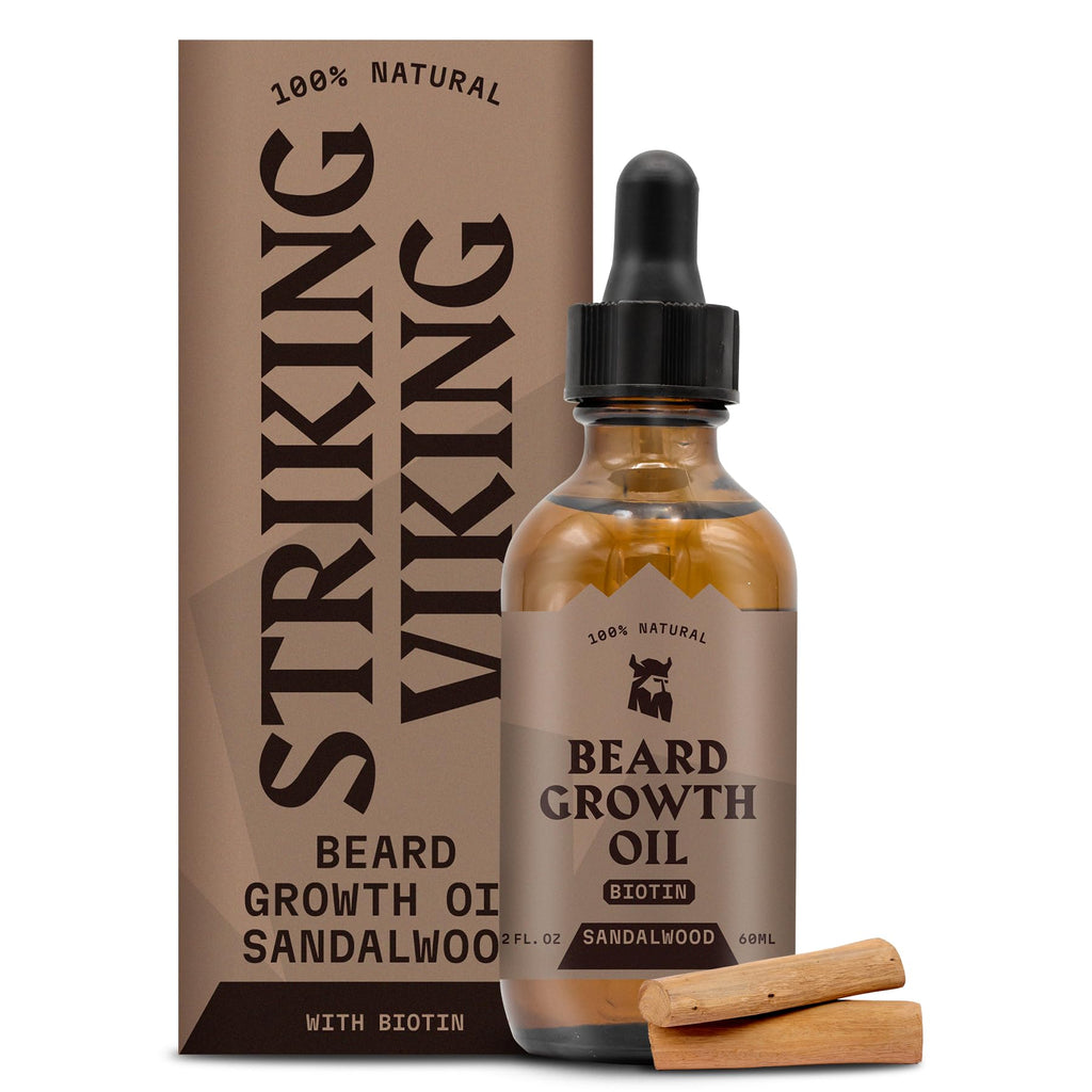 Striking Viking Beard Growth Oil with Applicator - 2 Fl Oz, Sandalwood
