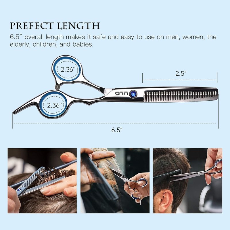 ULG Professional Hair Cutting Scissors & Thinning Shears Kit - Japanese Stainless Steel 6.5 Inch