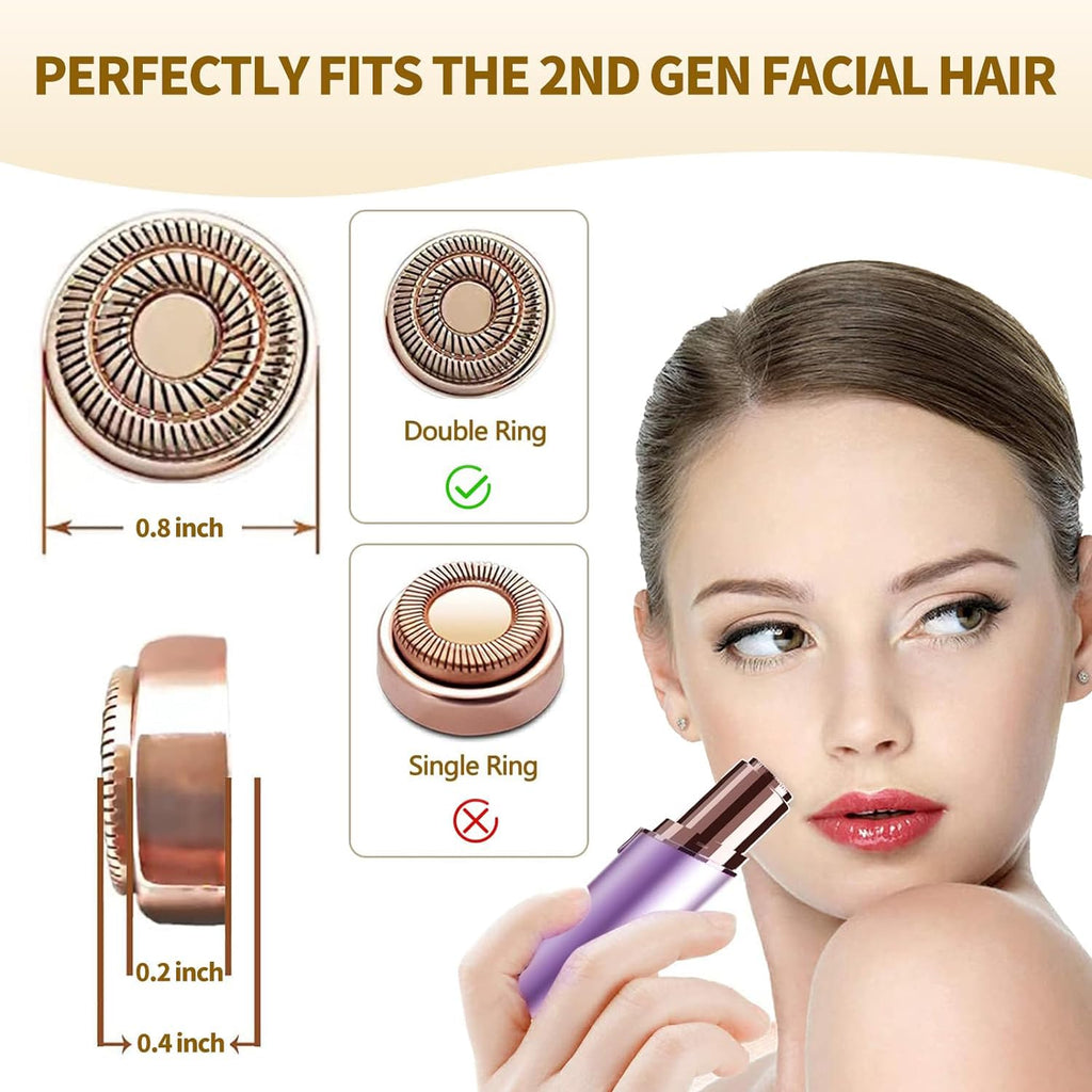 SEIHAI Generation 2 Replacement Heads for Flawless Finishing Touch Facial Hair Remover, Double Halo, As Seen On TV Replacement Heads Blades with Storage Bag for Flawless (2 Pack)