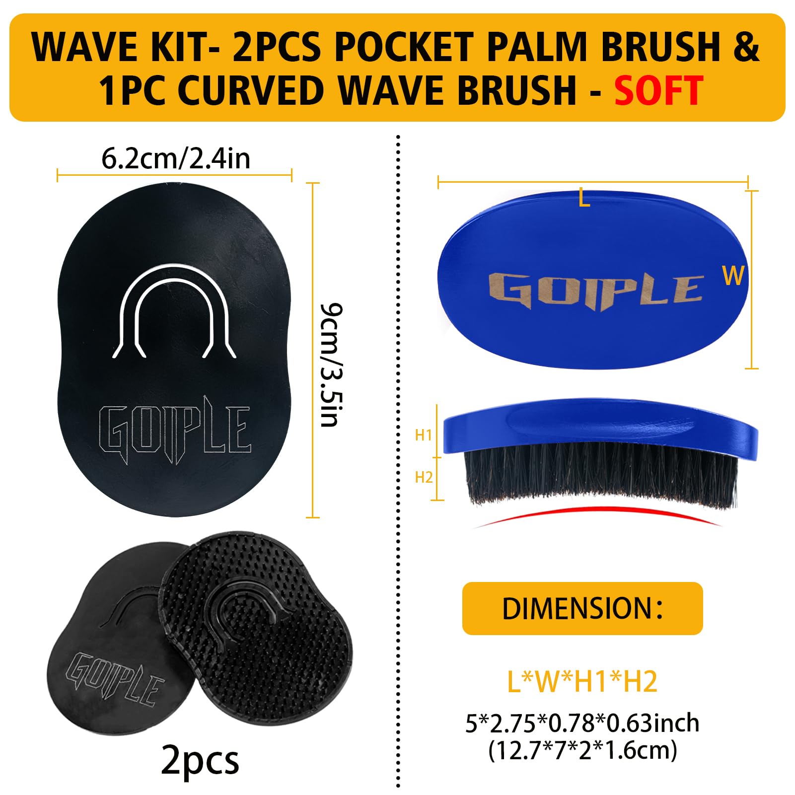 Wave Pomade for Men Strong Hold Easy Wash 360 Wave Training Hair Cream, Waves Grease for Men Promotes Layered Waves, Moisture, Silky Shine, Wave Pomade Wave Brushe Silky Durag Wave Cap Set (Blue)