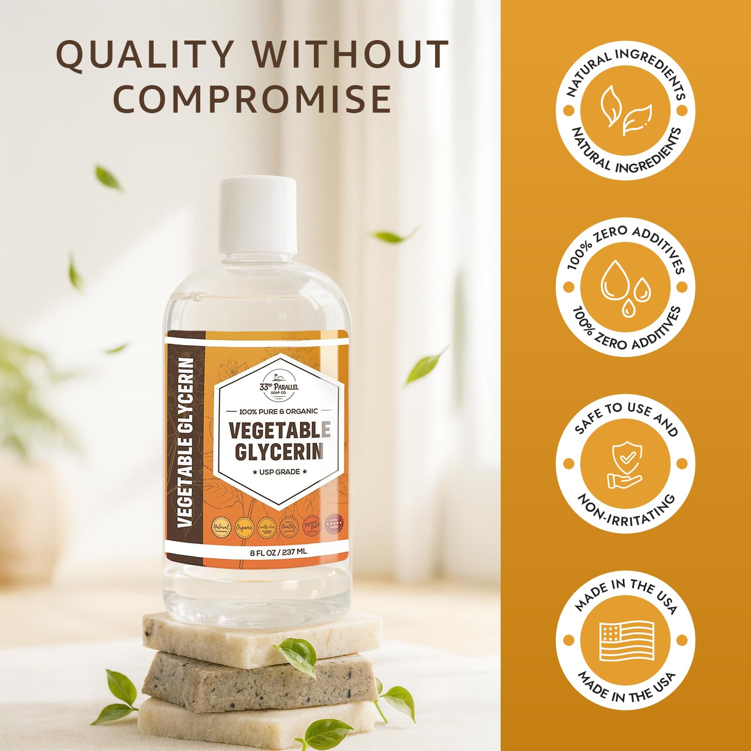 Vegetable Glycerin USP Grade (16 oz) Grade Liquid Natural, Non-GMO | Cosmetics, Skin, Hair Care, Soap Making, DIY Beauty | Excellent Humectant Qualities, Amazing Skin & Hair Benefits | 16 FL OZ